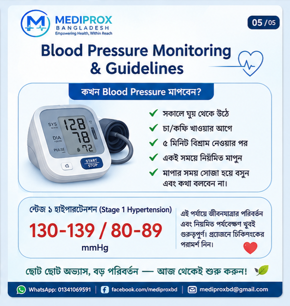 বাড়িতে সঠিকভাবে ব্লাড প্রেসার মাপার নিয়ম | Mediprox Bangladesh
